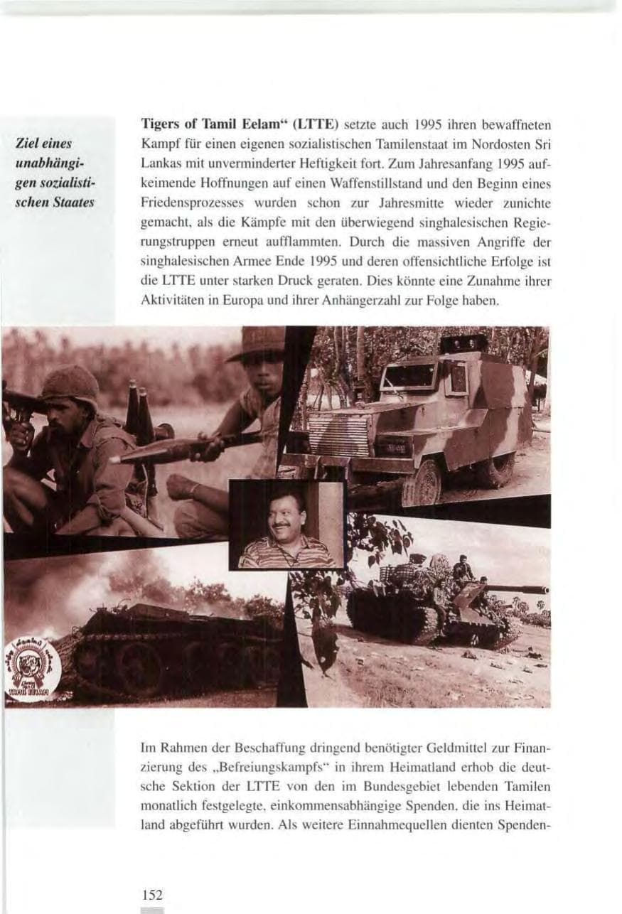 Seite 152 des Verfassungsschutzbericht 1995 Baden-Württemberg