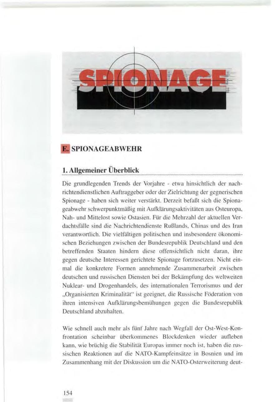 Seite 154 des Verfassungsschutzbericht 1995 Baden-Württemberg