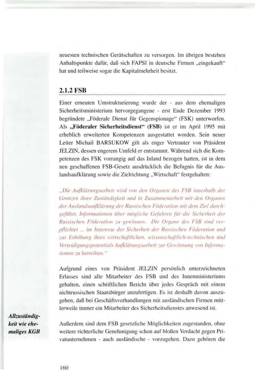 Seite 160 des Verfassungsschutzbericht 1995 Baden-Württemberg