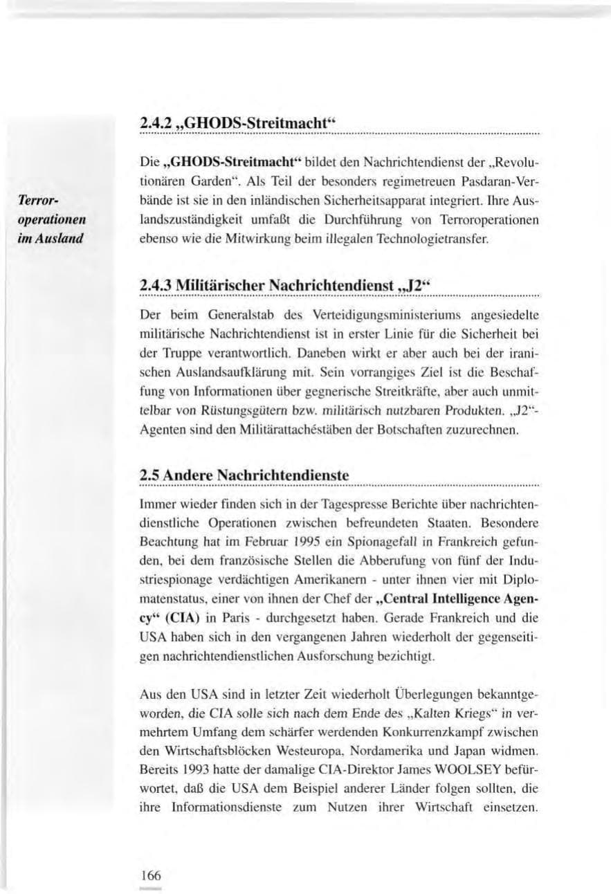 Seite 166 des Verfassungsschutzbericht 1995 Baden-Württemberg