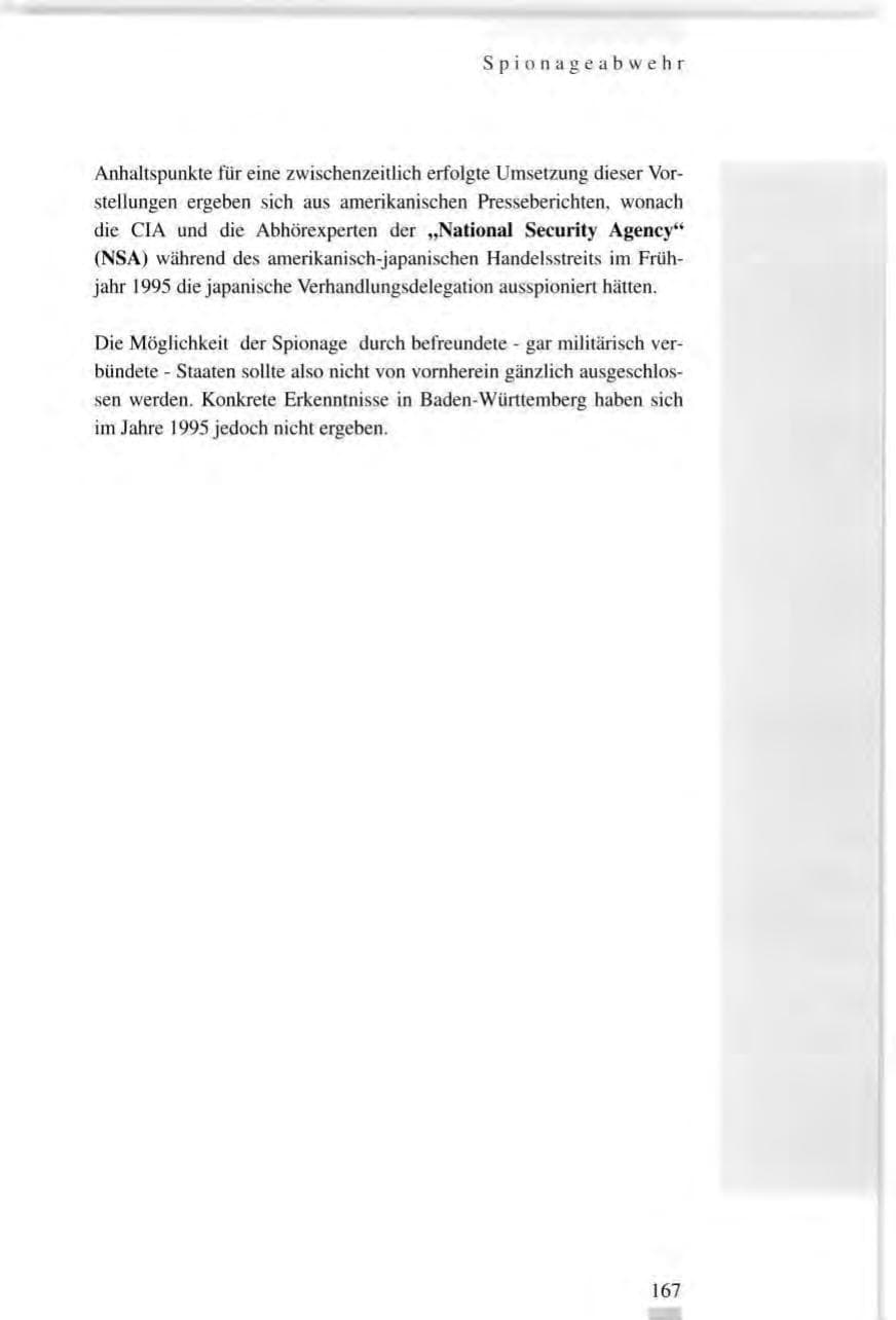Seite 167 des Verfassungsschutzbericht 1995 Baden-Württemberg
