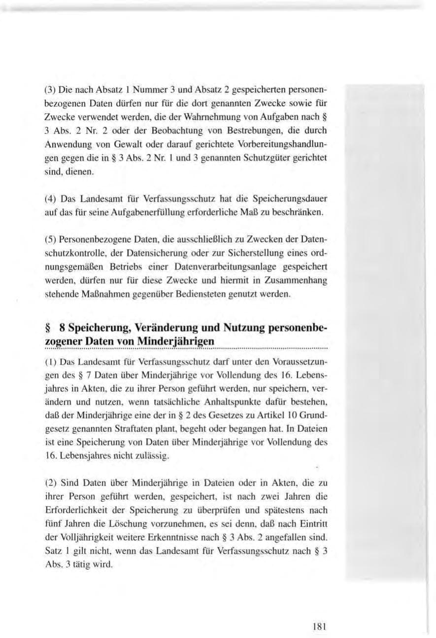 Seite 181 des Verfassungsschutzbericht 1995 Baden-Württemberg
