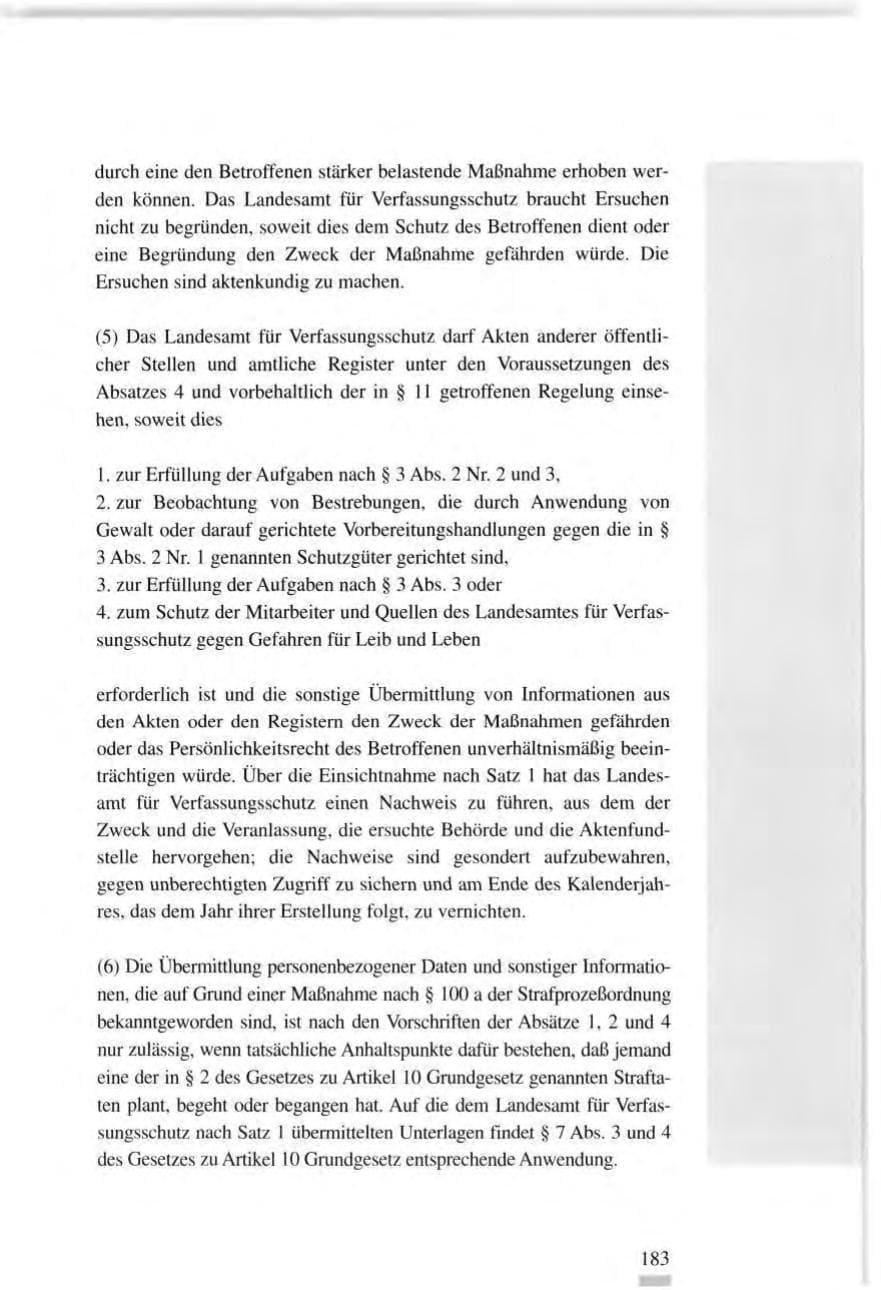 Seite 183 des Verfassungsschutzbericht 1995 Baden-Württemberg