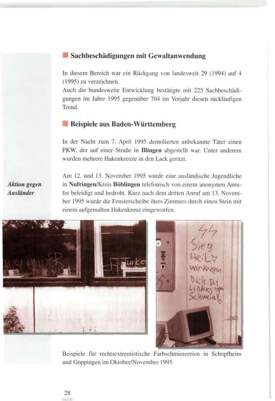 Seite 28 des Verfassungsschutzbericht 1995 Baden-Württemberg
