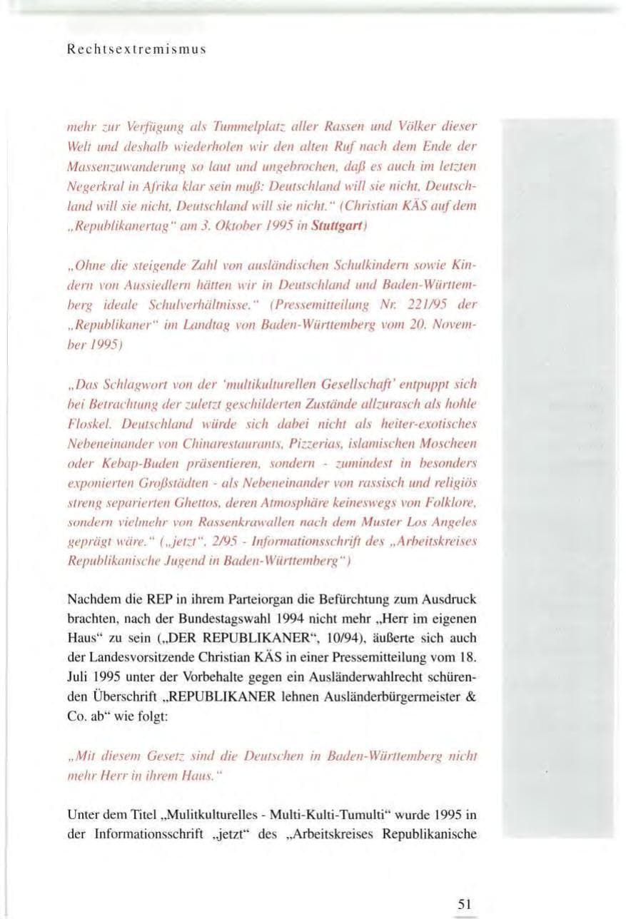 Seite 51 des Verfassungsschutzbericht 1995 Baden-Württemberg