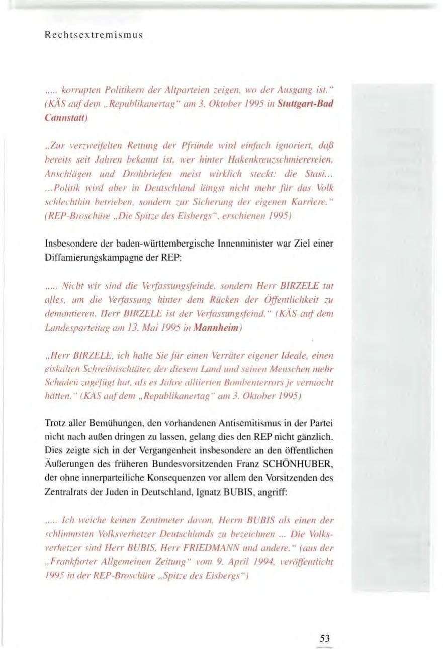 Seite 53 des Verfassungsschutzbericht 1995 Baden-Württemberg