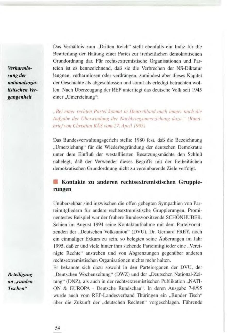 Seite 54 des Verfassungsschutzbericht 1995 Baden-Württemberg