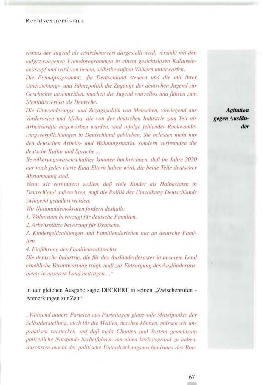 Seite 67 des Verfassungsschutzbericht 1995 Baden-Württemberg