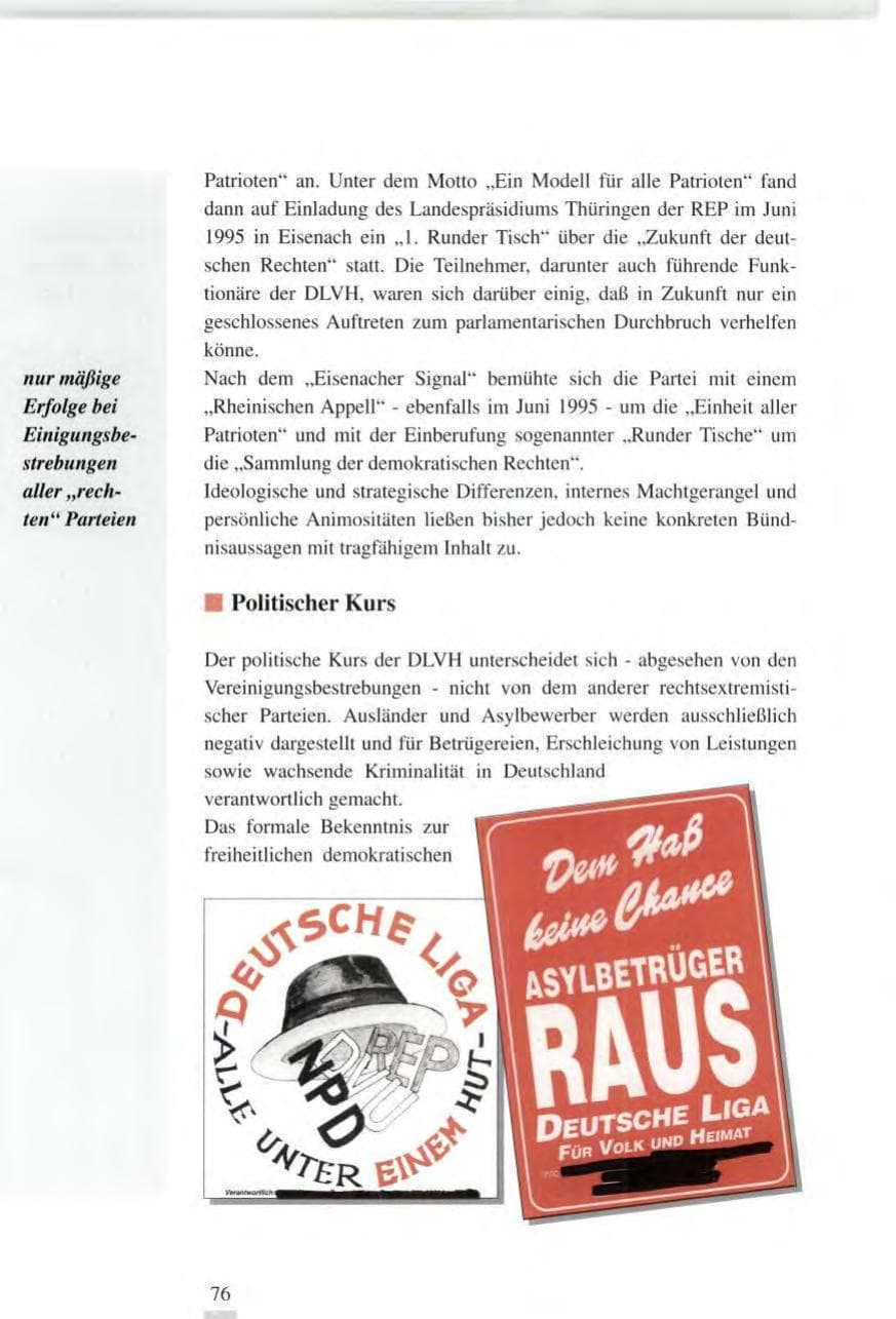 Seite 76 des Verfassungsschutzbericht 1995 Baden-Württemberg