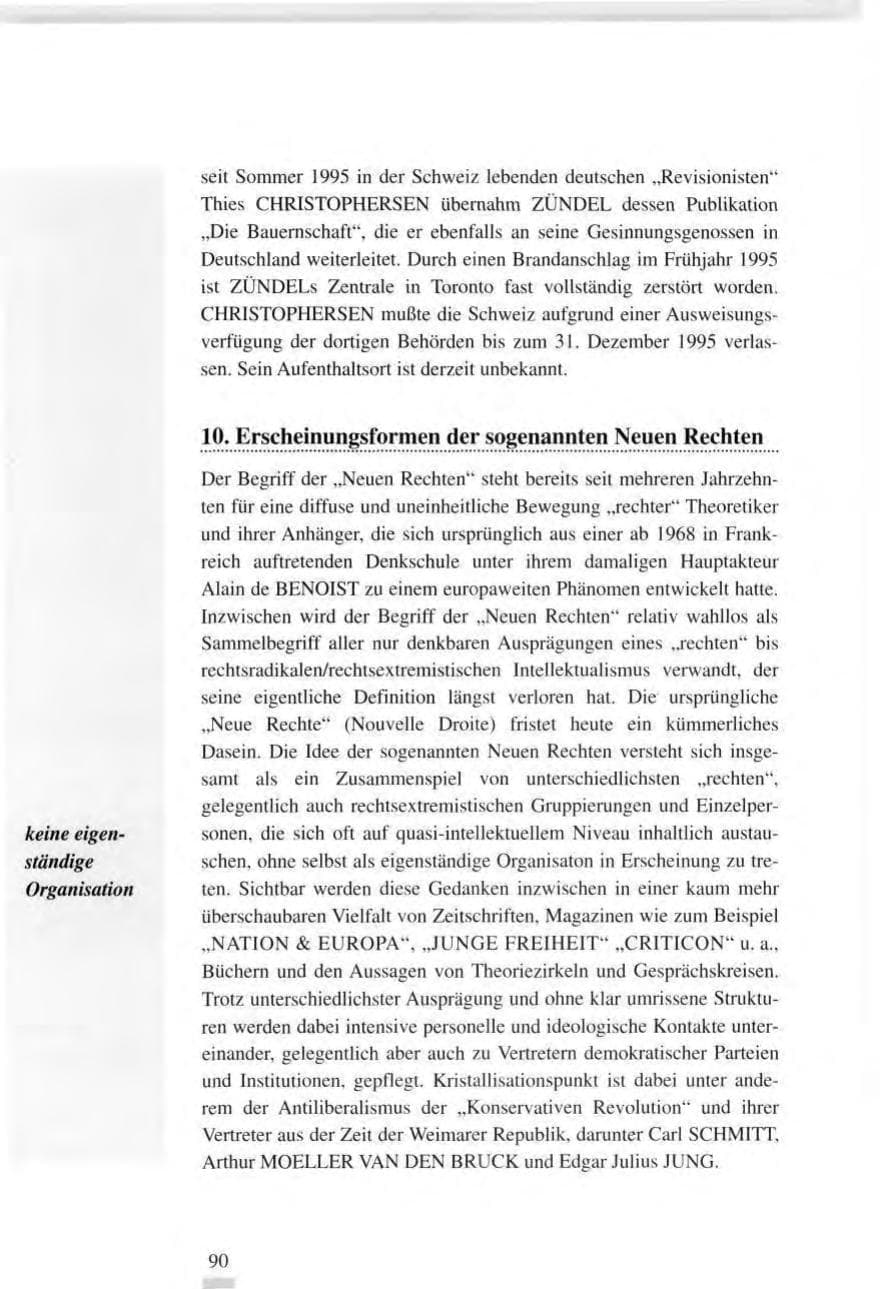 Seite 90 des Verfassungsschutzbericht 1995 Baden-Württemberg