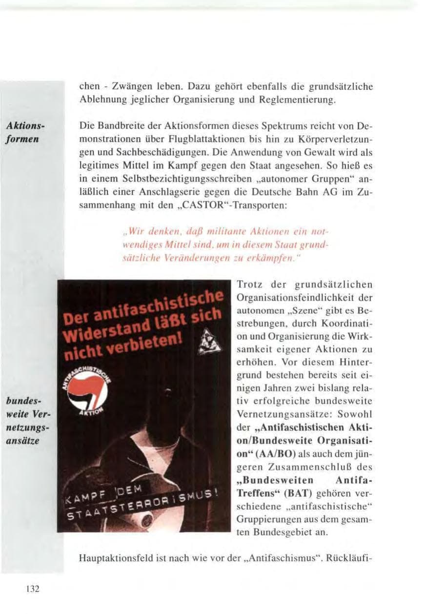 Seite 132 des Verfassungsschutzbericht 1996 Baden-Württemberg