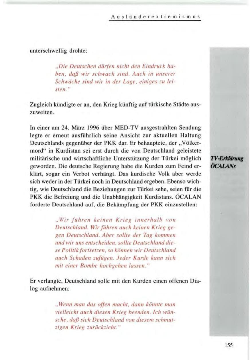 Seite 155 des Verfassungsschutzbericht 1996 Baden-Württemberg
