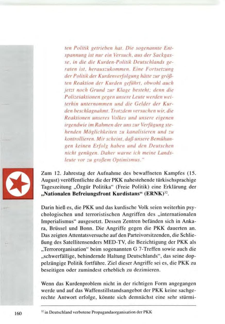 Seite 160 des Verfassungsschutzbericht 1996 Baden-Württemberg
