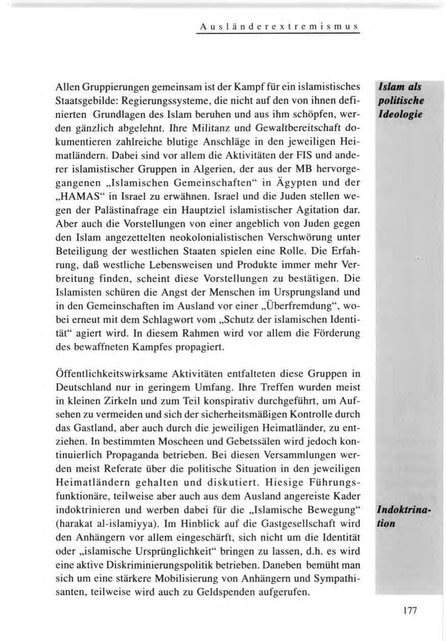 Seite 177 des Verfassungsschutzbericht 1996 Baden-Württemberg