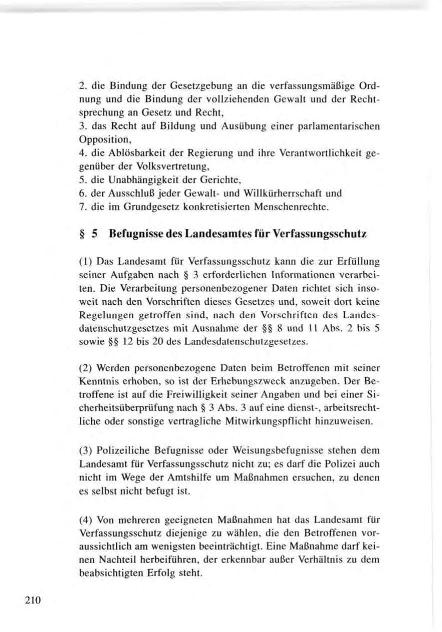 Seite 210 des Verfassungsschutzbericht 1996 Baden-Württemberg