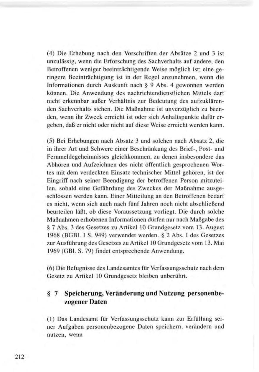 Seite 212 des Verfassungsschutzbericht 1996 Baden-Württemberg