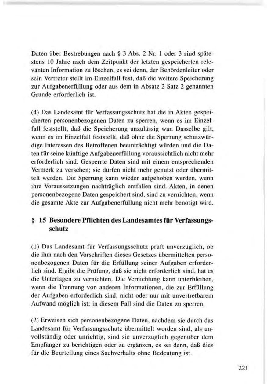 Seite 221 des Verfassungsschutzbericht 1996 Baden-Württemberg