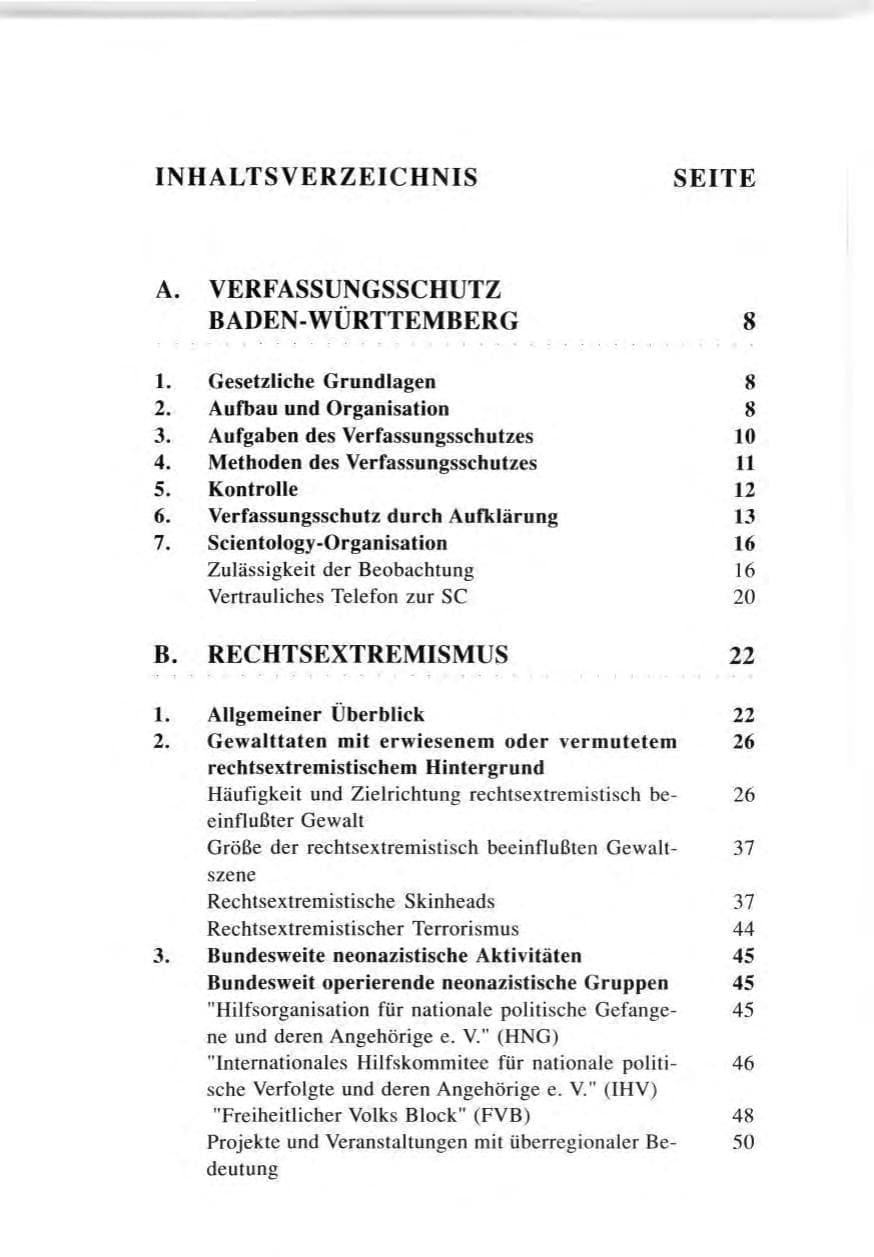 Seite 5 des Verfassungsschutzbericht 1996 Baden-Württemberg