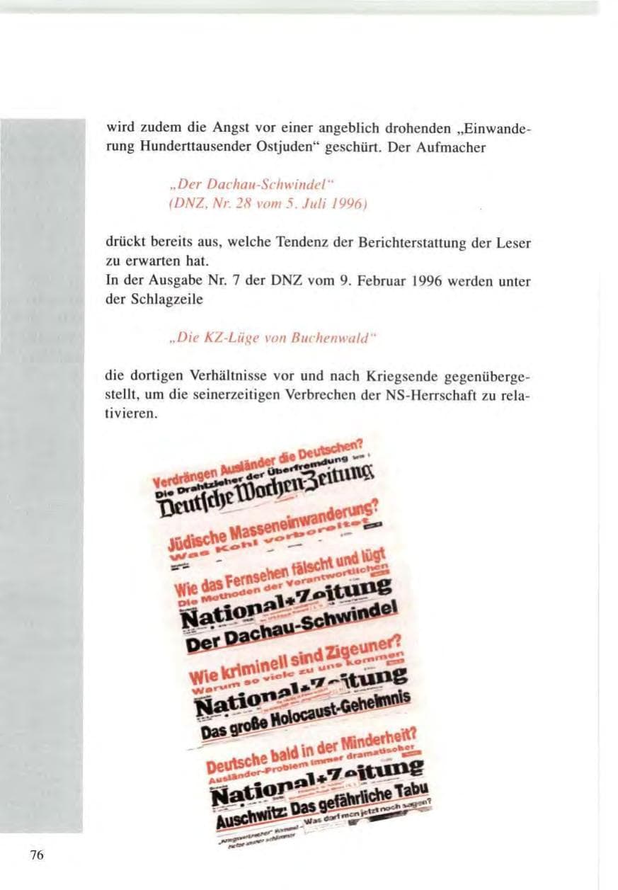Seite 76 des Verfassungsschutzbericht 1996 Baden-Württemberg