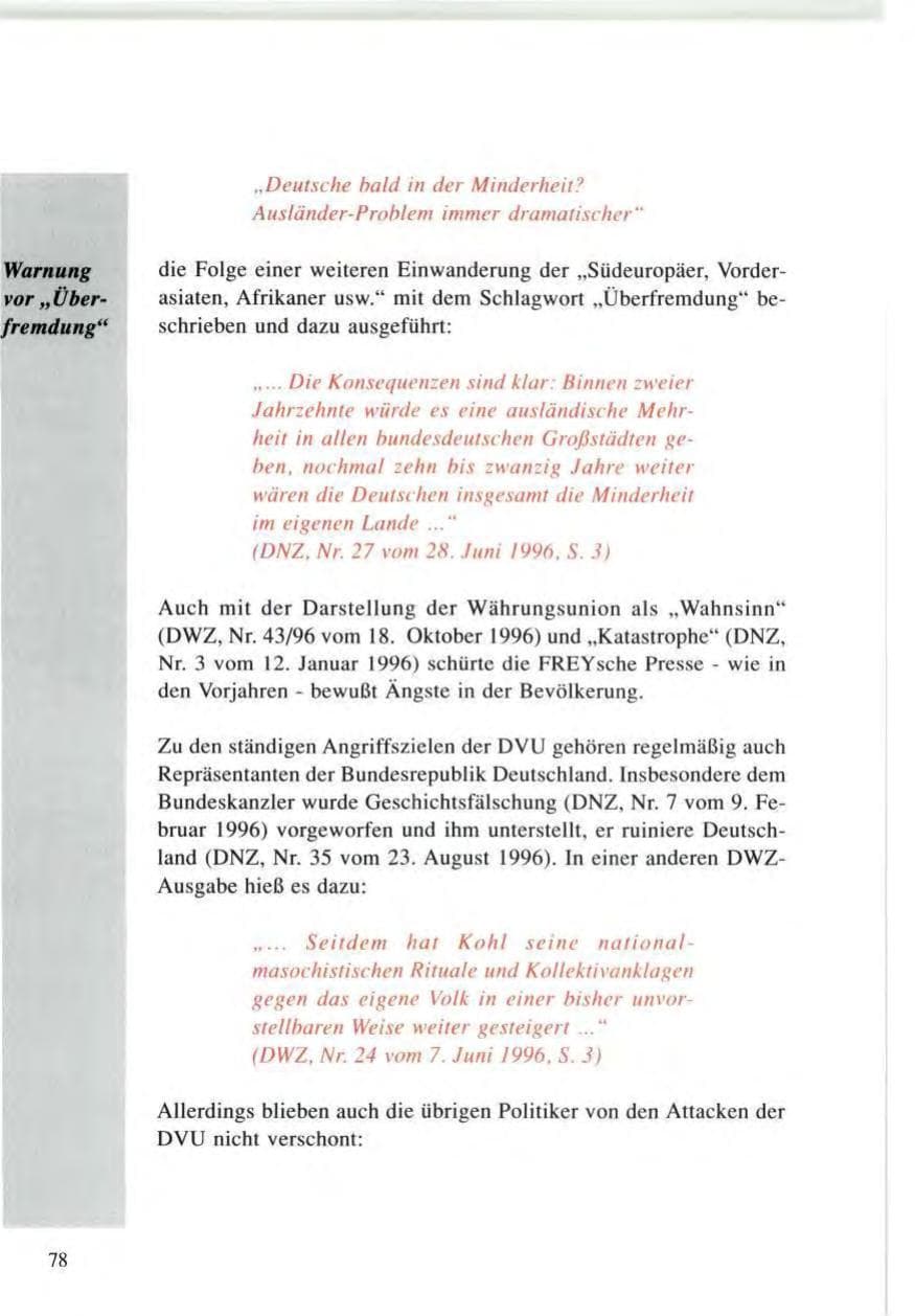 Seite 78 des Verfassungsschutzbericht 1996 Baden-Württemberg