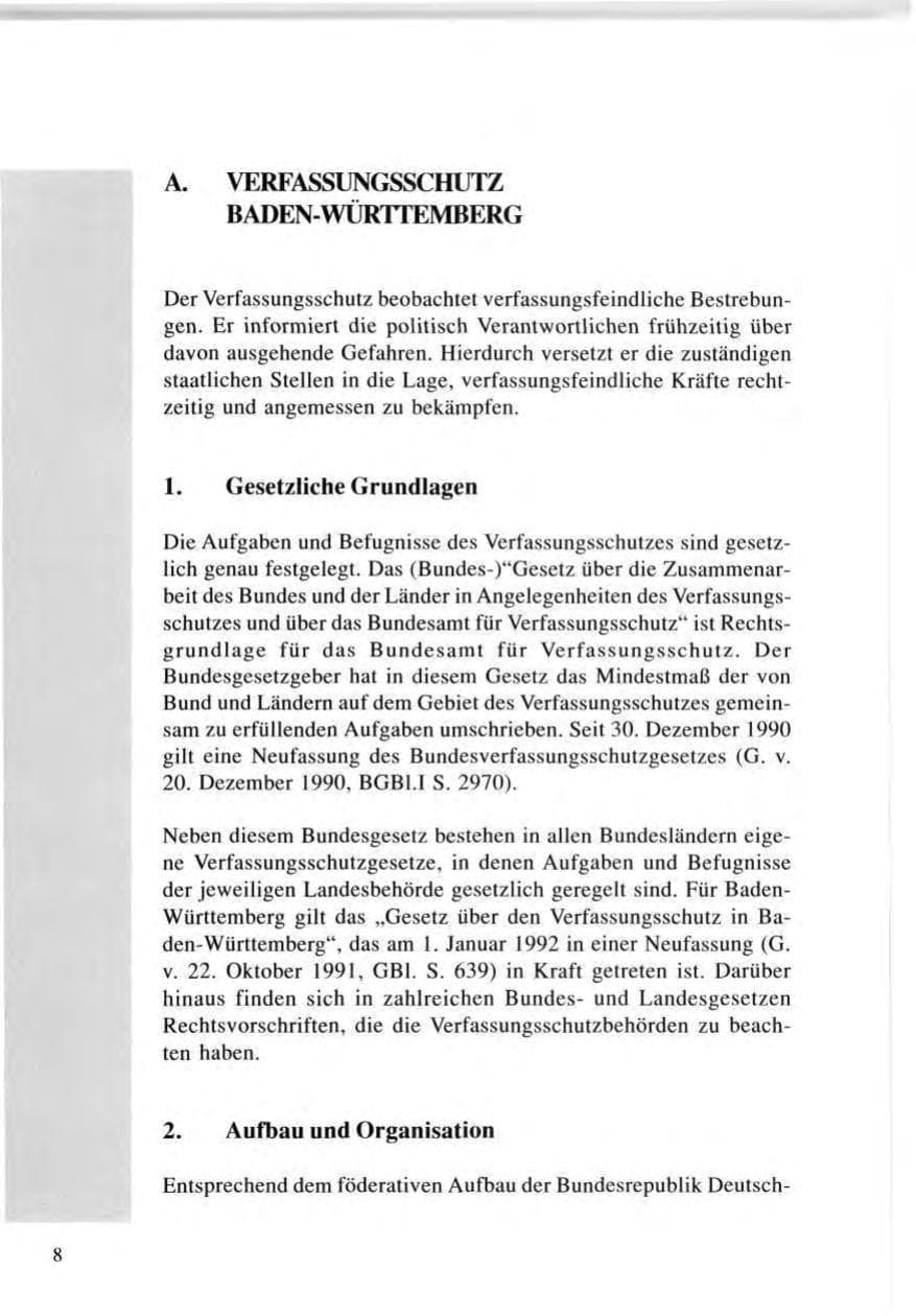 Seite 9 des Verfassungsschutzbericht 1996 Baden-Württemberg
