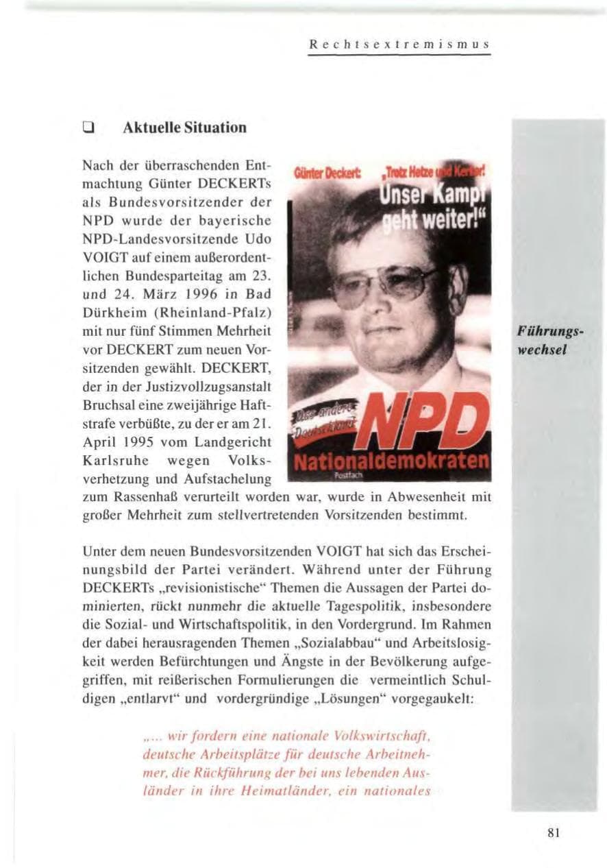 Seite 81 des Verfassungsschutzbericht 1996 Baden-Württemberg