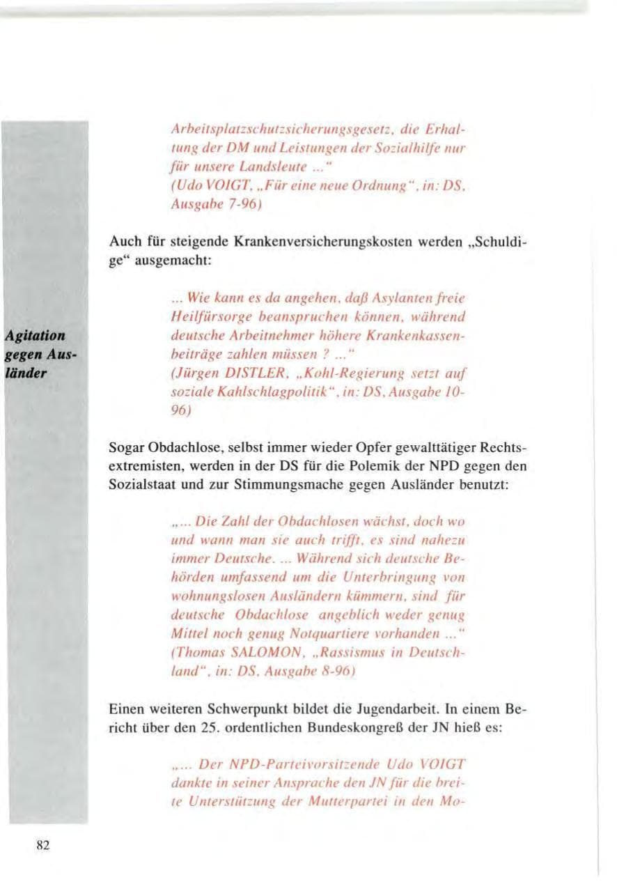 Seite 82 des Verfassungsschutzbericht 1996 Baden-Württemberg