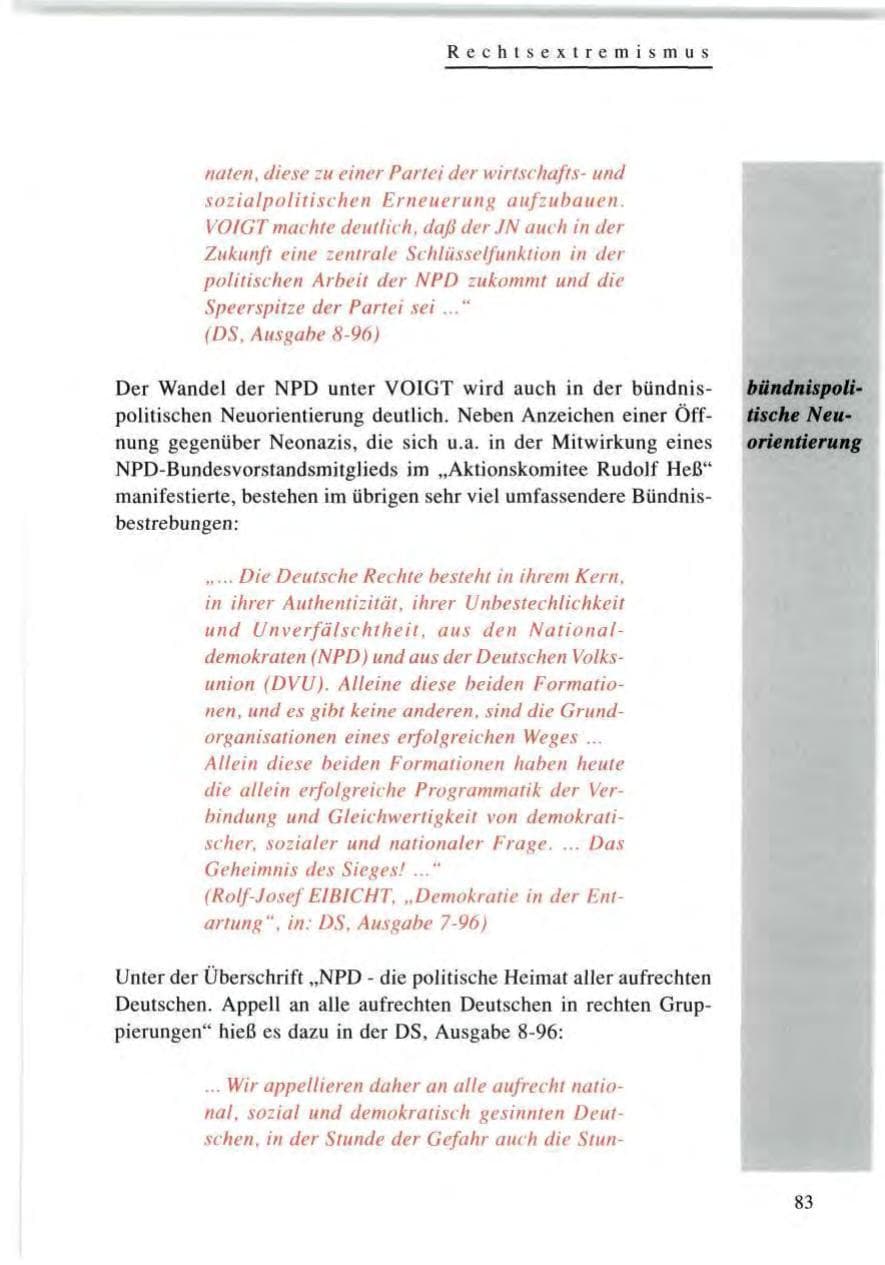 Seite 83 des Verfassungsschutzbericht 1996 Baden-Württemberg