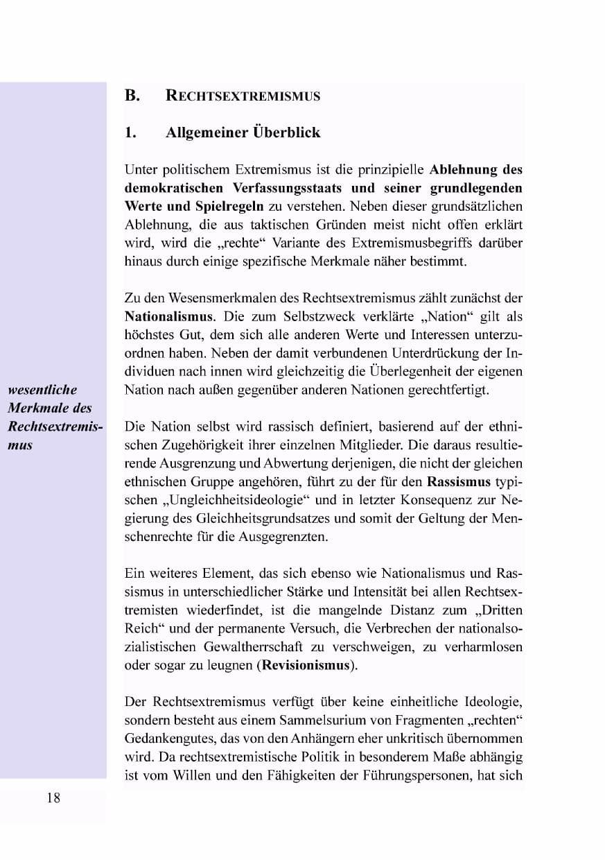 Seite 1 des Verfassungsschutzbericht 1998 Baden-Württemberg