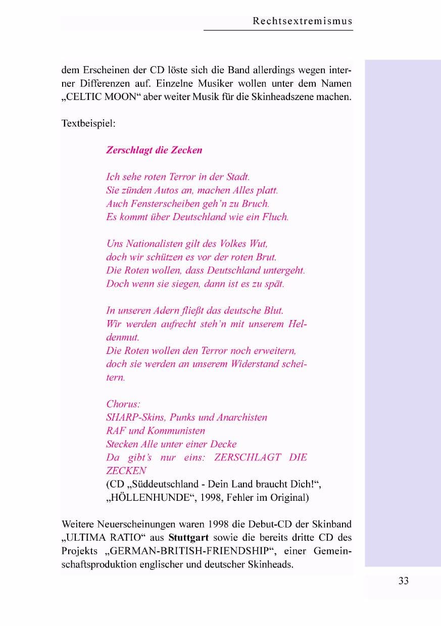 Seite 16 des Verfassungsschutzbericht 1998 Baden-Württemberg