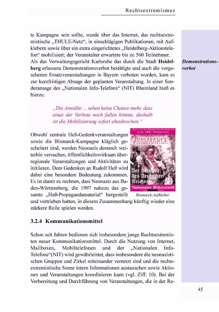 Seite 28 des Verfassungsschutzbericht 1998 Baden-Württemberg