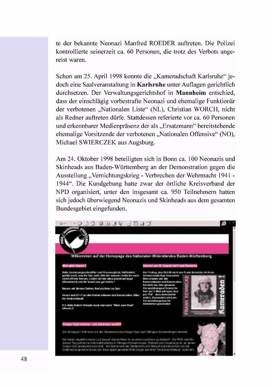 Seite 31 des Verfassungsschutzbericht 1998 Baden-Württemberg