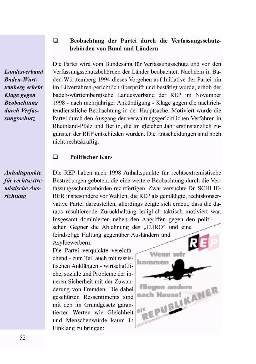 Seite 35 des Verfassungsschutzbericht 1998 Baden-Württemberg