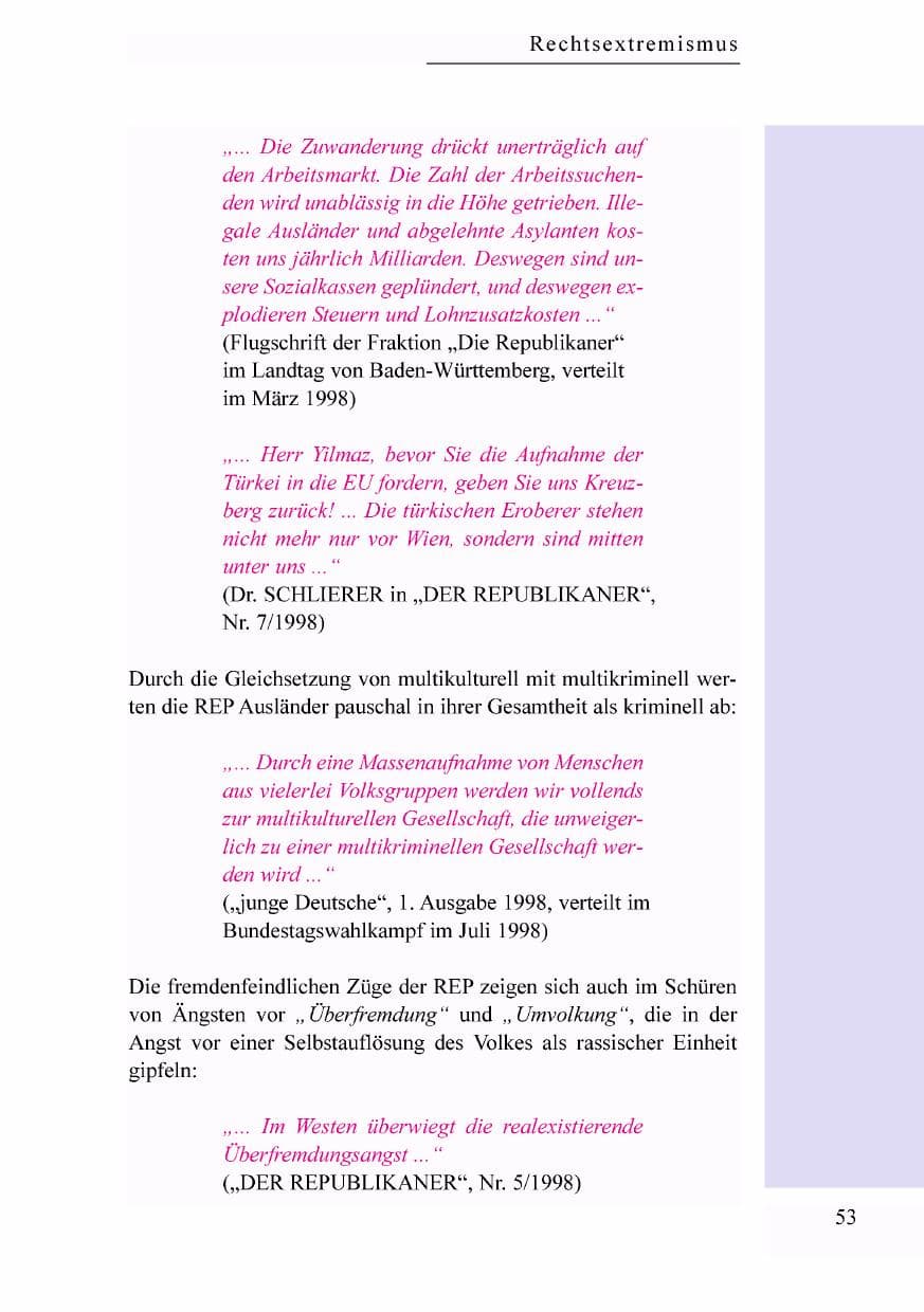 Seite 36 des Verfassungsschutzbericht 1998 Baden-Württemberg