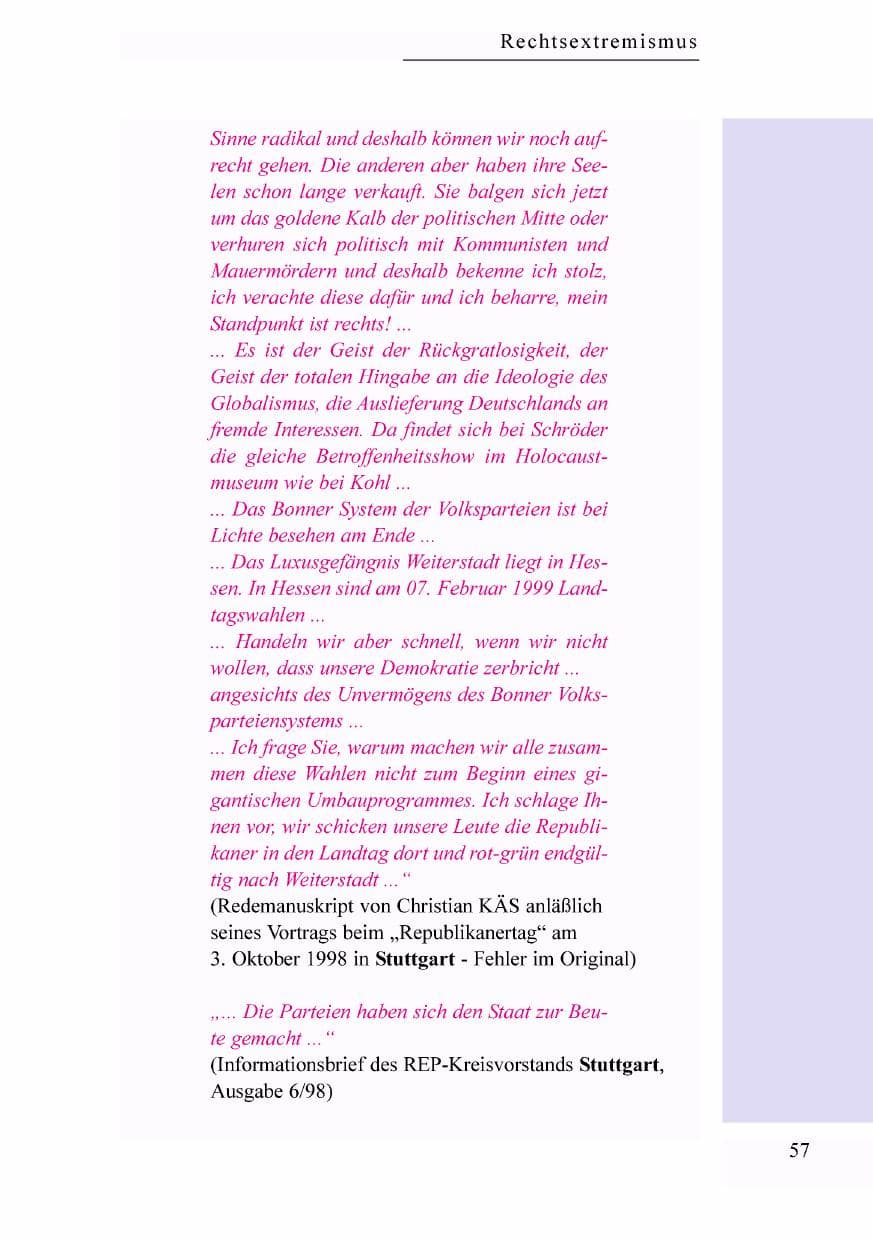 Seite 40 des Verfassungsschutzbericht 1998 Baden-Württemberg