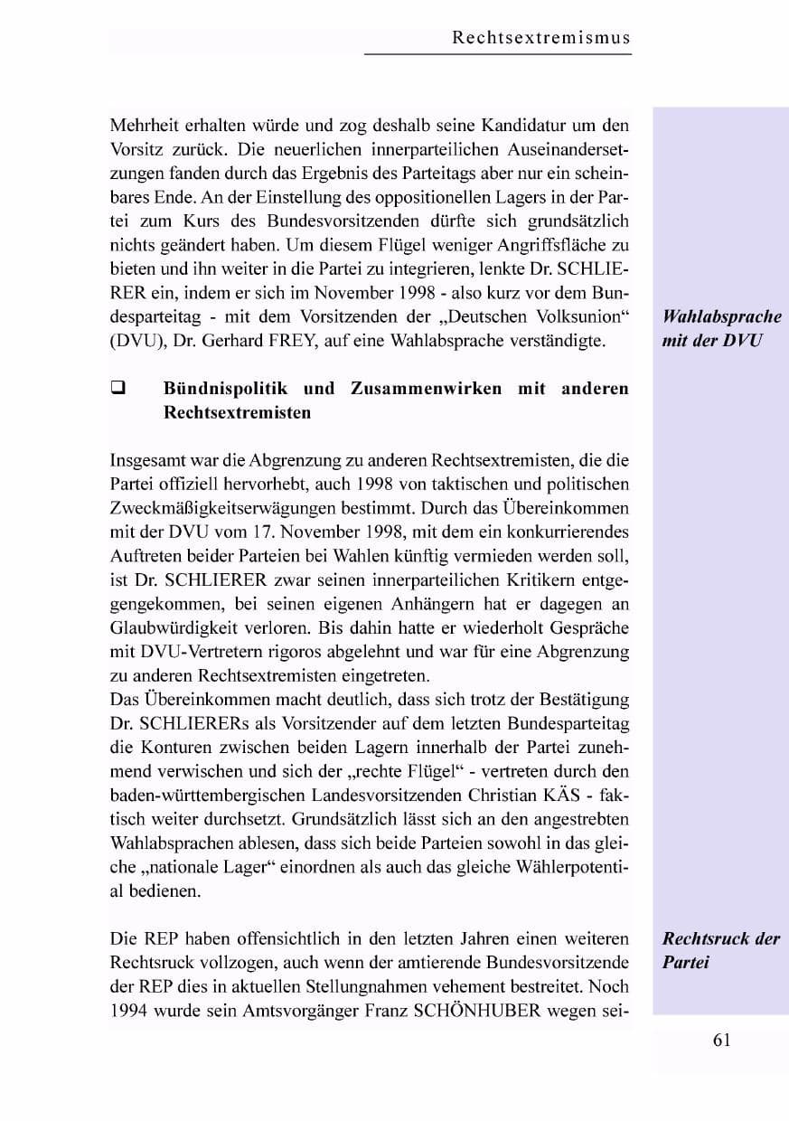 Seite 44 des Verfassungsschutzbericht 1998 Baden-Württemberg