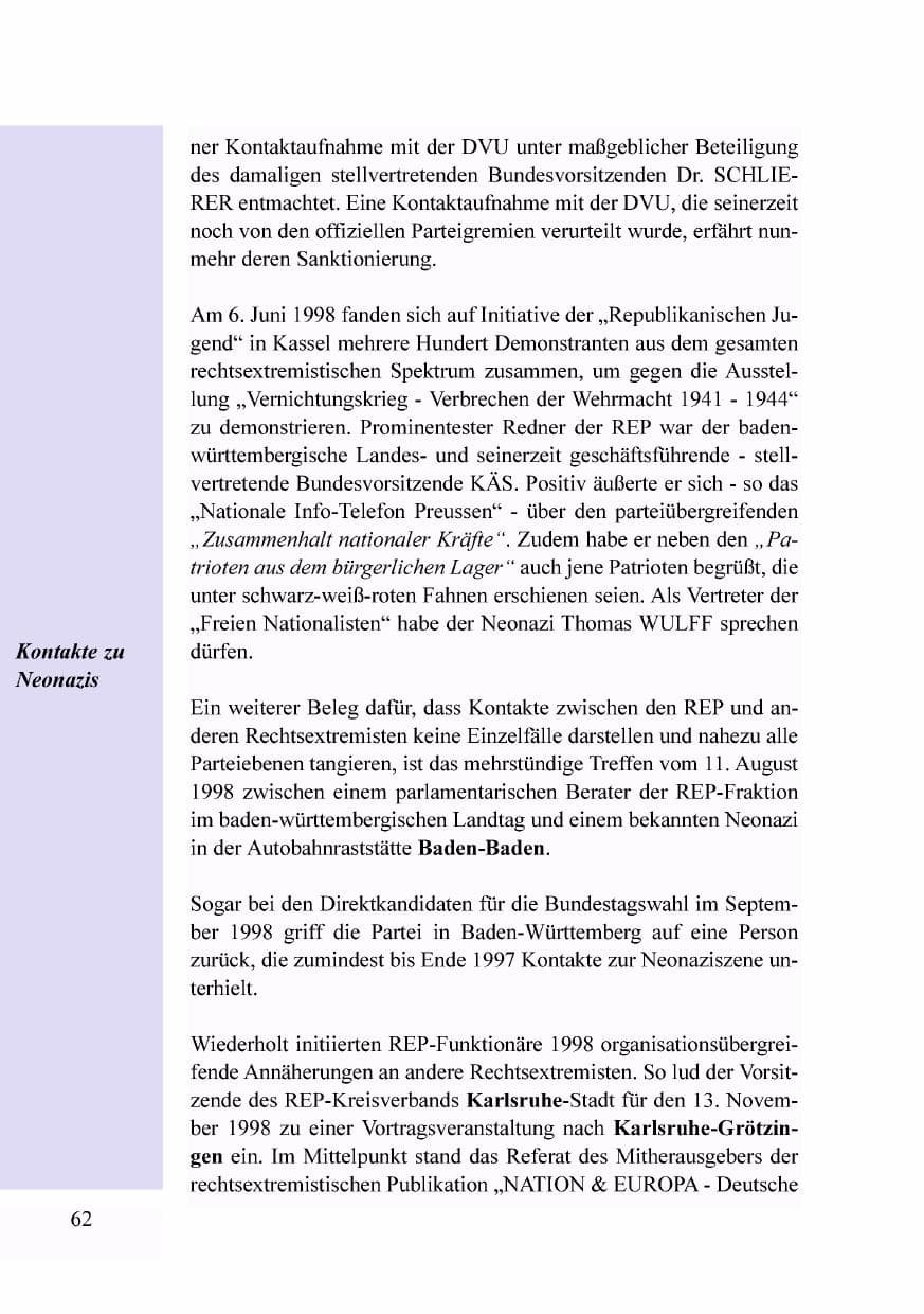 Seite 45 des Verfassungsschutzbericht 1998 Baden-Württemberg
