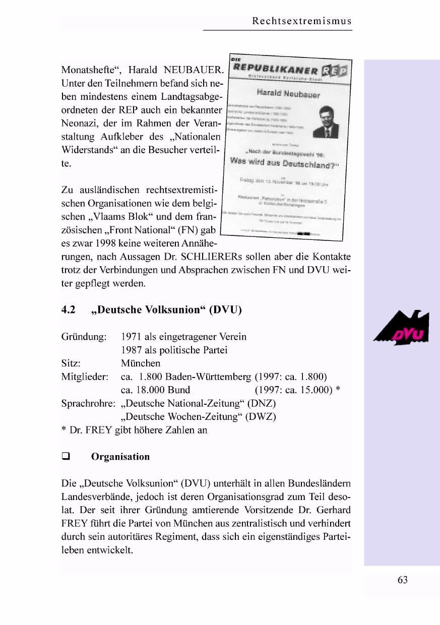 Seite 46 des Verfassungsschutzbericht 1998 Baden-Württemberg