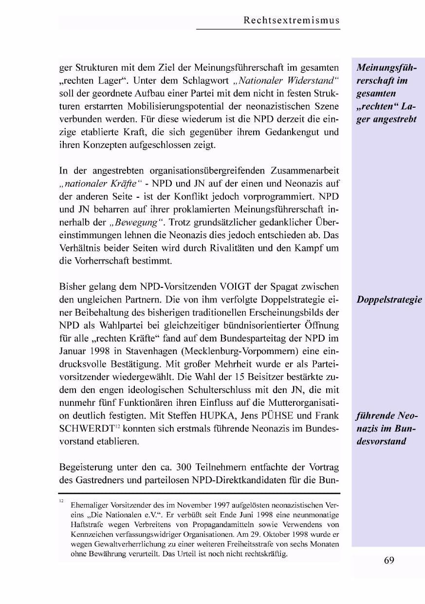 Seite 52 des Verfassungsschutzbericht 1998 Baden-Württemberg