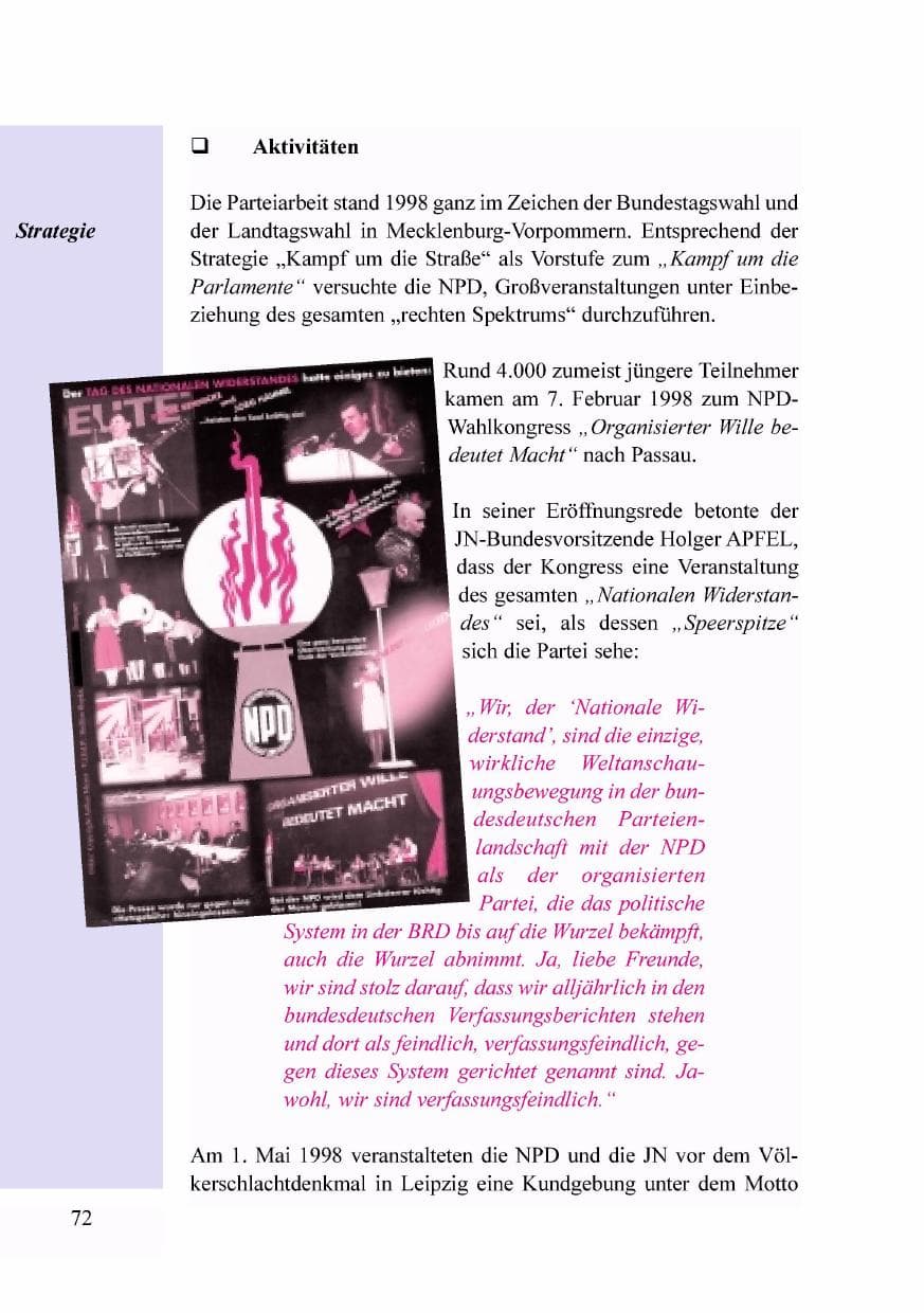 Seite 55 des Verfassungsschutzbericht 1998 Baden-Württemberg