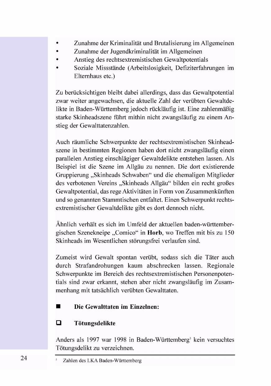 Seite 7 des Verfassungsschutzbericht 1998 Baden-Württemberg