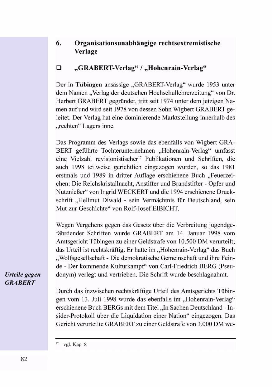 Seite 65 des Verfassungsschutzbericht 1998 Baden-Württemberg