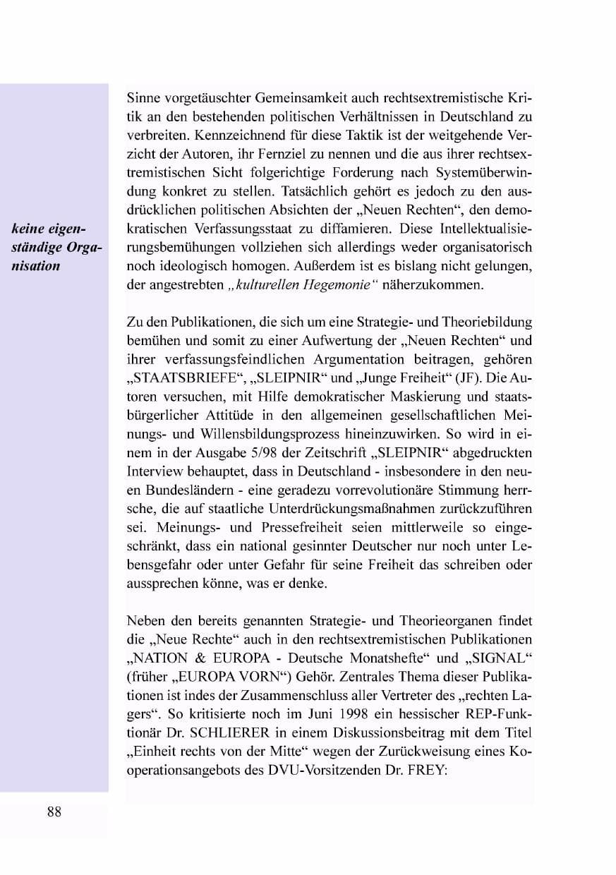 Seite 71 des Verfassungsschutzbericht 1998 Baden-Württemberg