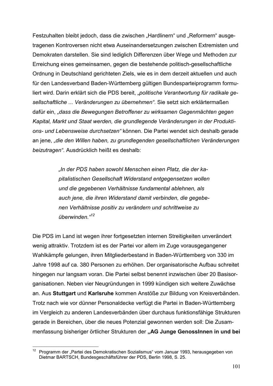 Seite 101 des Verfassungsschutzbericht 1999 Baden-Württemberg
