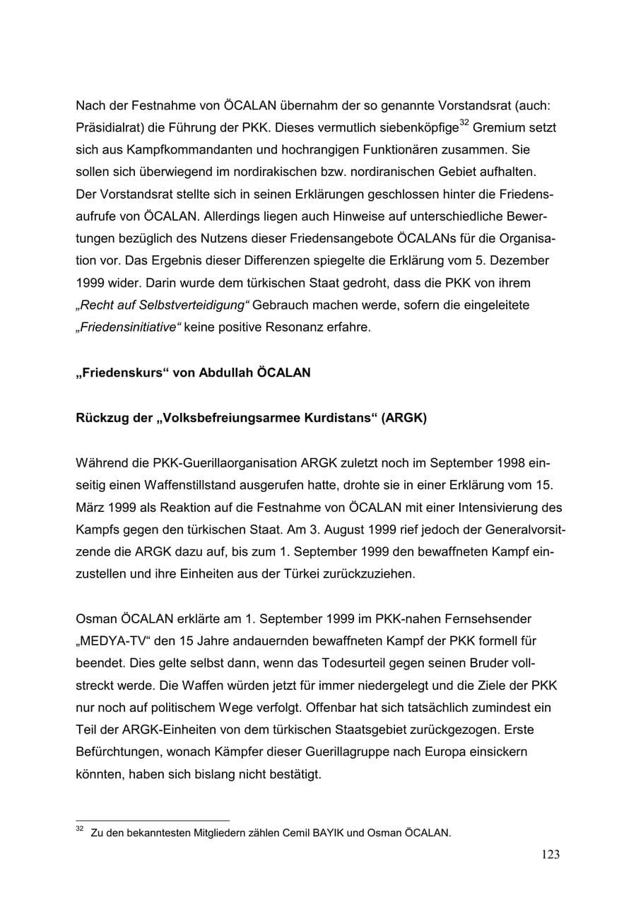 Seite 123 des Verfassungsschutzbericht 1999 Baden-Württemberg