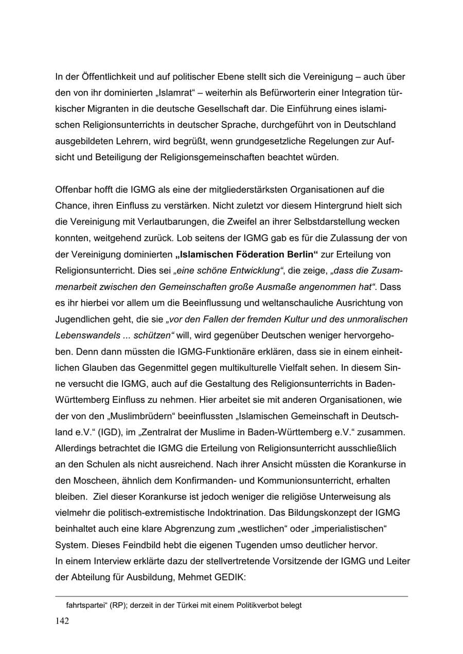 Seite 142 des Verfassungsschutzbericht 1999 Baden-Württemberg