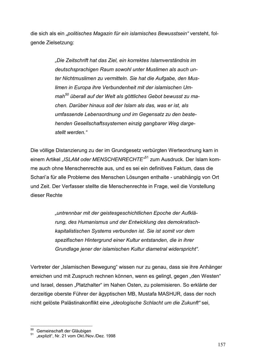Seite 157 des Verfassungsschutzbericht 1999 Baden-Württemberg