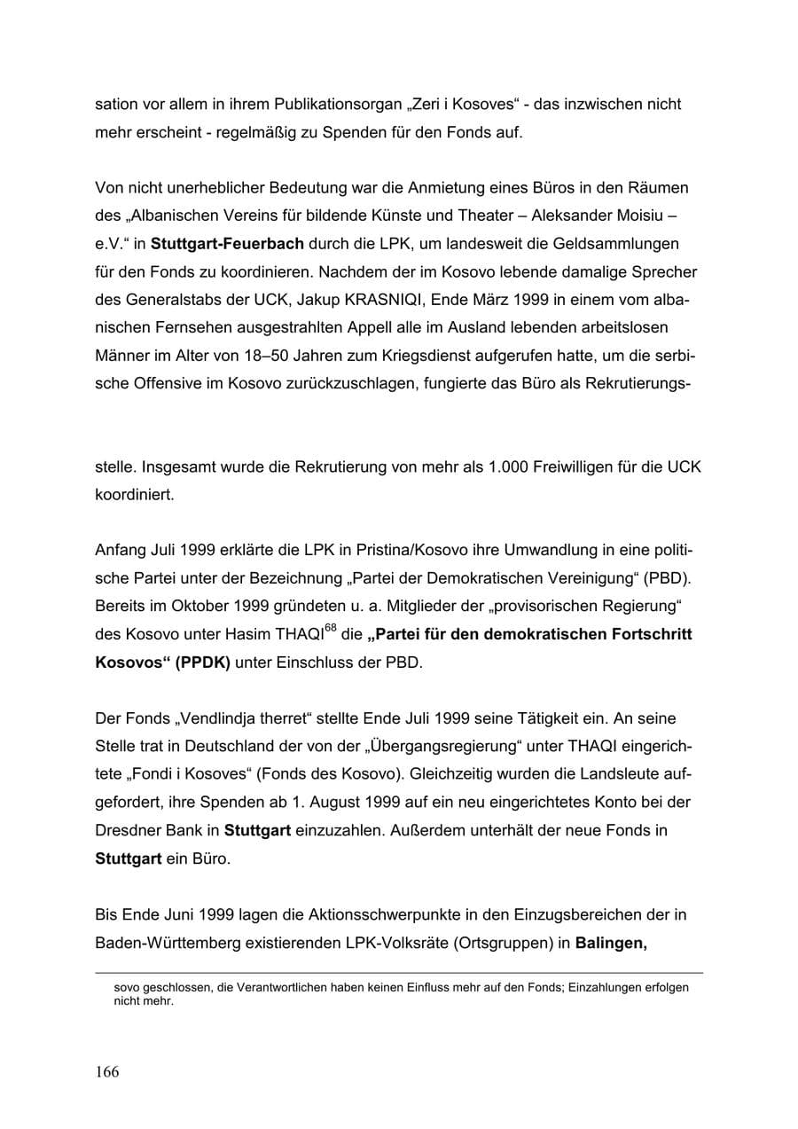 Seite 166 des Verfassungsschutzbericht 1999 Baden-Württemberg