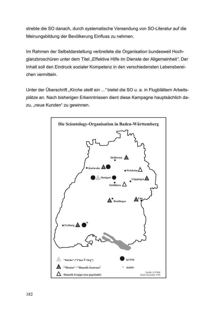 Seite 182 des Verfassungsschutzbericht 1999 Baden-Württemberg