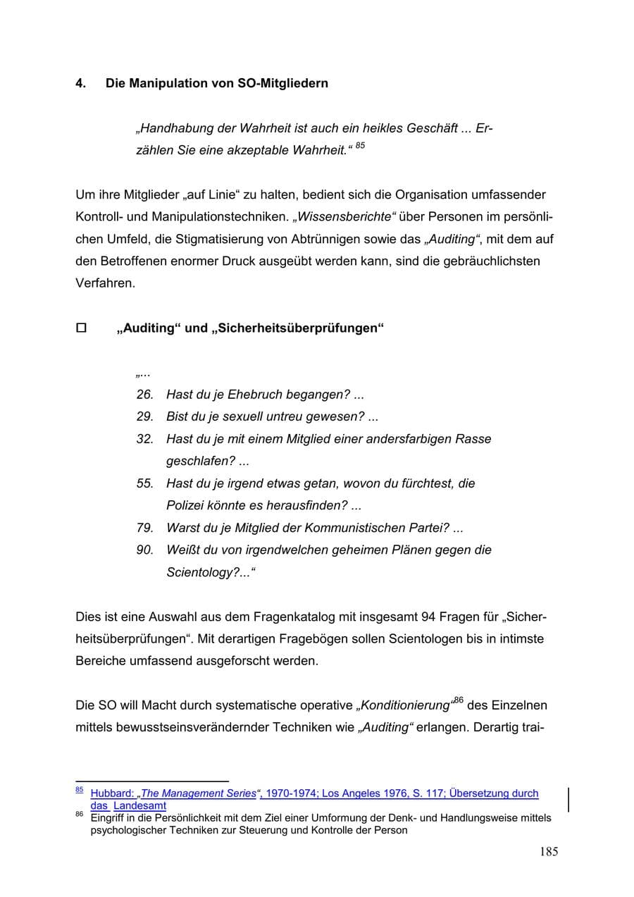 Seite 185 des Verfassungsschutzbericht 1999 Baden-Württemberg
